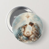 Radiant Holy Family Nativity Scene Button (Vorne & Hinten)