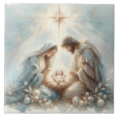 Radiant Holy Family Nativity Scene Fliese (Vorderseite)