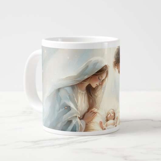 Radiant Holy Family Nativity Scene Jumbo-Tasse (Vorderseite Links)