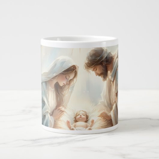 Radiant Holy Family Nativity Scene Jumbo-Tasse (Vorderseite)