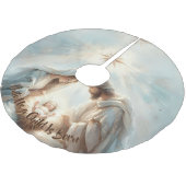 Radiant Holy Family Nativity Scene Polyester Weihnachtsbaumdecke (Schrägansicht)