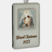 Radiant Holy Family Nativity Scene Rahmen-Ornament Silber (Rechts)