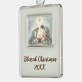 Radiant Holy Family Nativity Scene Rahmen-Ornament Silber (Links)