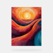 Radiant Horizon - Abstrakte Sonnenuntergangsmalere Acrylschild (Vorderseite)