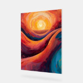 Radiant Horizon - Abstrakte Sonnenuntergangsmalere Acrylschild (Winkel)