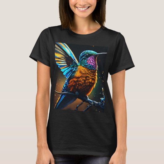 Radiant Hummingbird: T-Shirt zur Kunst der Feuerbe (Vorderseite)