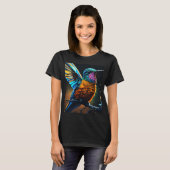 Radiant Hummingbird: T-Shirt zur Kunst der Feuerbe (Vorne ganz)