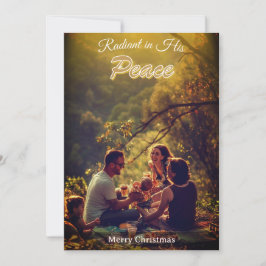 Radiant in His Peace Religious Elegant One Photo  Feiertagskarte