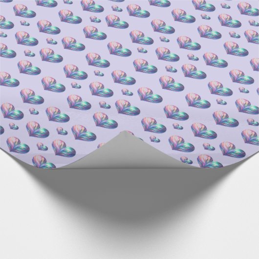 Radiant Iridescent Rainbow Color Hearts Geschenkpapier (Ecke)