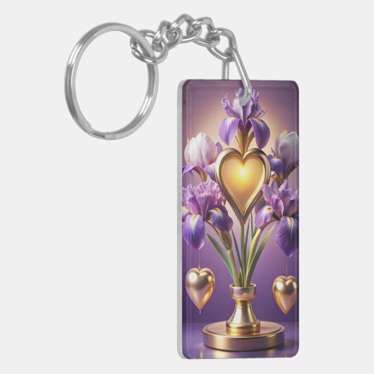 Radiant Iris Blossom 3D Render von Neskie D Schlüsselanhänger (Vorderseite links)