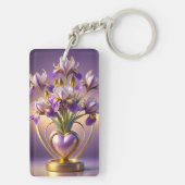 Radiant Iris Blossom 3D Render von Neskie D Schlüsselanhänger (Rückseite)