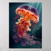 Radiant Jellyfish in Deep Ocean Poster (Vorne)