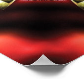 Radiant Kaleidoscopic Mandala in Crimson and Gold Poster (Ecke)