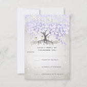 Radiant Lavender Heart Leaf Wedding RSVP Karte (Vorderseite)