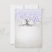 Radiant Lavender Heart Leaf Wedding RSVP Karte (Rückseite)