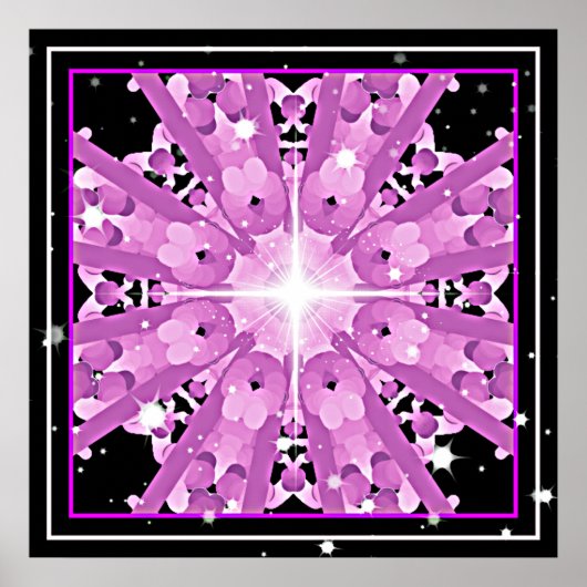 *~* Radiant Lavender Violet Ray Mandala Poster (Vorne)