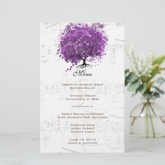 Radiant Lila Heart Leaf Tree Wedding (Stehend Vorderseite)