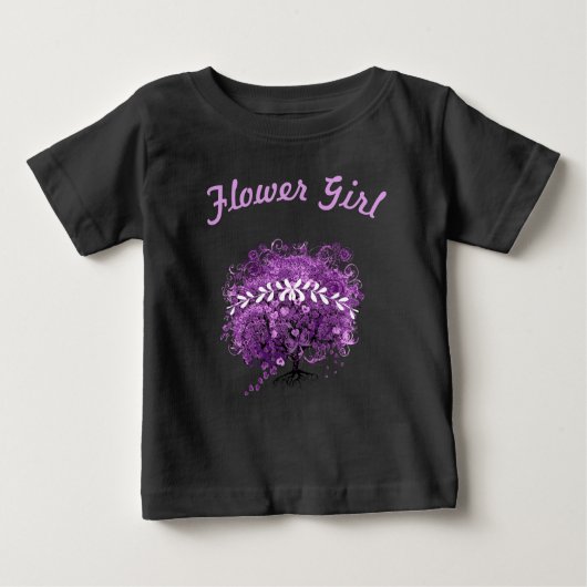 Radiant Lila Heart Leaf Tree Wedding Baby T-shirt (Vorderseite)