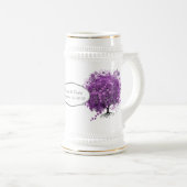 Radiant Lila Heart Leaf Tree Wedding Bierglas (VorderseiteRechts)