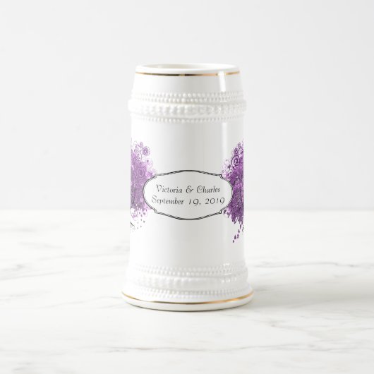 Radiant Lila Heart Leaf Tree Wedding Bierglas (Mittel)