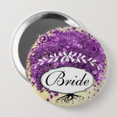 Radiant Lila Heart Leaf Tree Wedding Button (Vorne & Hinten)