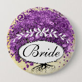 Radiant Lila Heart Leaf Tree Wedding Button (Vorderseite)