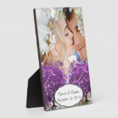 Radiant Lila Heart Leaf Tree Wedding Fotoplatte (Seite)