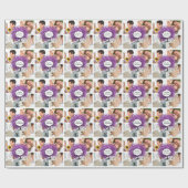 Radiant Lila Heart Leaf Tree Wedding Geschenkpapier (Flach)