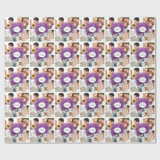 Radiant Lila Heart Leaf Tree Wedding Geschenkpapier (Flach)