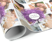 Radiant Lila Heart Leaf Tree Wedding Geschenkpapier (Rolleneckpunkt)