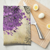 Radiant Lila Heart Leaf Tree Wedding Handtuch (Viertel Falte)