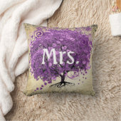 Radiant Lila Heart Leaf Tree Wedding Kissen (Decke)