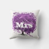 Radiant Lila Heart Leaf Tree Wedding Kissen (Rückseite)