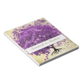 Radiant Lila Heart Leaf Tree Wedding Notizblock (angewinkelt)
