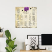 Radiant Lila Heart Leaf Tree Wedding Poster (Heimbüro)