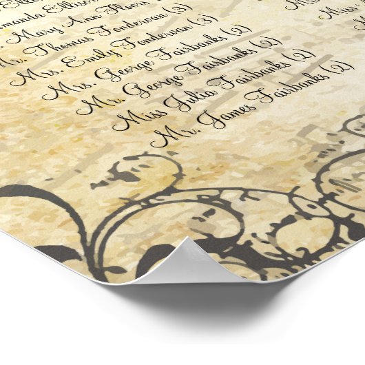 Radiant Lila Heart Leaf Tree Wedding Poster (Ecke)