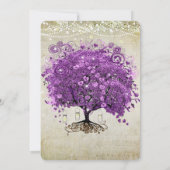 Radiant Lila Mason Jar Firefly Heart Leaf Tree Einladung (Rückseite)