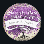 Radiant Lila Romantic Heart Leaf Wedding Magnet<br><div class="desc">Radiant Orchid Heart Leaf Tree Wedding</div>