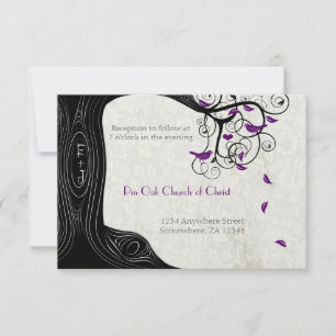 Radiant Lila Vögel Hochzeitskarte Einladung