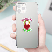 Radiant Lovebirds Heart Design  Aufkleber (Telefon)
