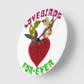 Radiant Lovebirds Heart Design Throw Pillow Runde Wanduhr (Winkel)