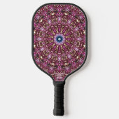 Radiant Magenta Mandala Kaleidoscope Print Pickleball Schläger (Rückseite)