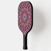 Radiant Magenta Mandala Kaleidoscope Print Pickleball Schläger (Links)