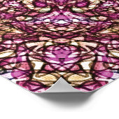 Radiant Magenta Mandala Kaleidoscope Print Poster (Ecke)