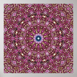 Radiant Magenta Mandala Kaleidoscope Print Poster