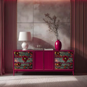 Radiant Majestät Golden Ember Red Blossom Decoupag Seidenpapier