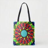 Radiant Mandala Art, farbenfroh Tasche (Vorderseite)