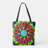 Radiant Mandala Art, farbenfroh Tasche (Rückseite)