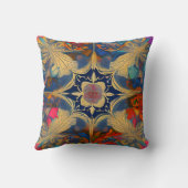 Radiant Mandala: Eine lebendige symmetrische Fanta Kissen (Rückseite)