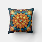 Radiant Mandala mit floral Inspiriert Mustern Kissen (Rückseite)